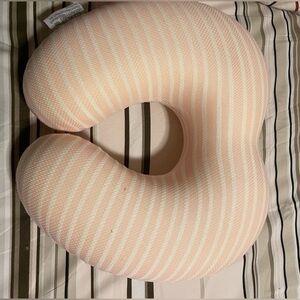Miniso pink & white striped Memory Foam U-shaped Pillow for travel